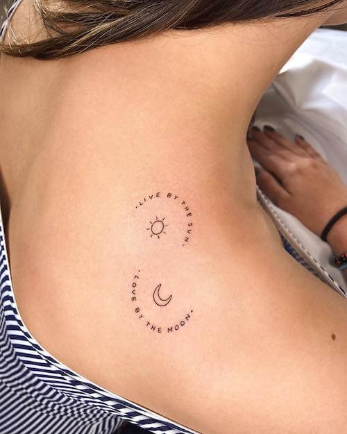 sun and moon tattoos women