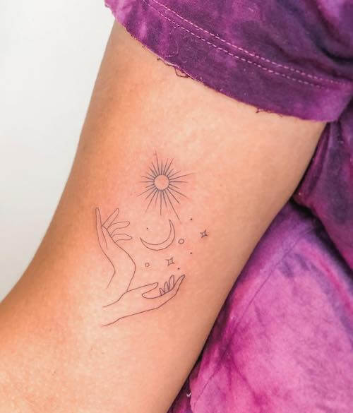 sun and moon tattoos women
