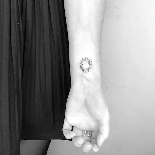 sun and moon tattoos women