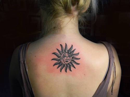 sun and moon tattoos women