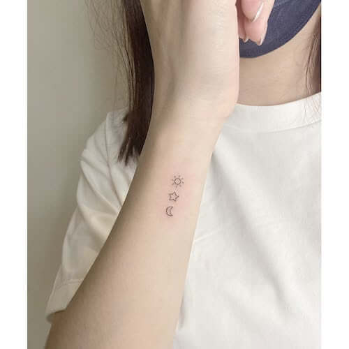 sun and moon tattoos women
