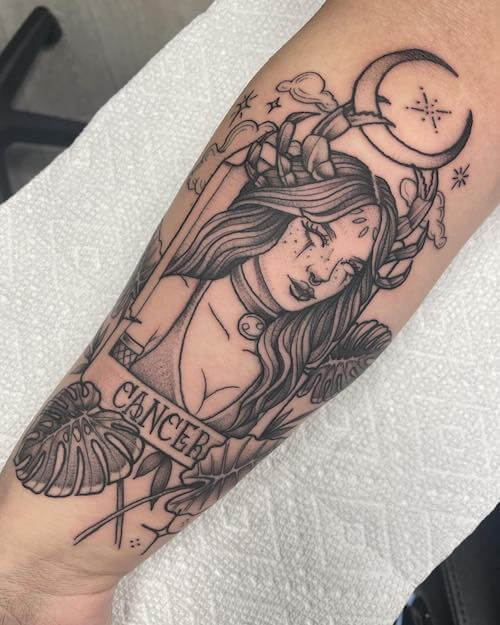 Cancer zodiac tattoos women