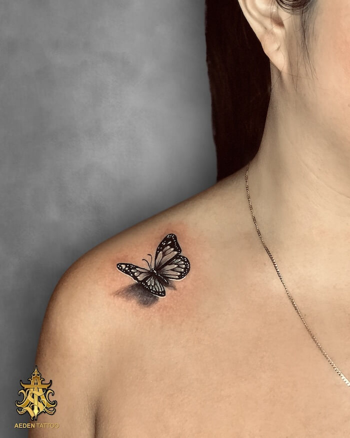 small butterfly tattoo women