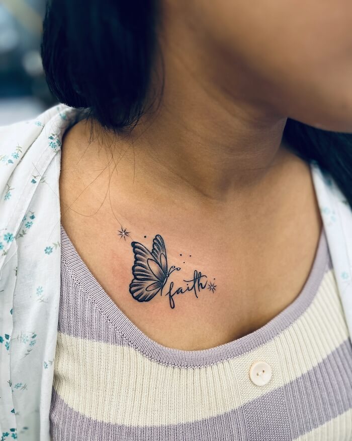 small butterfly tattoo women