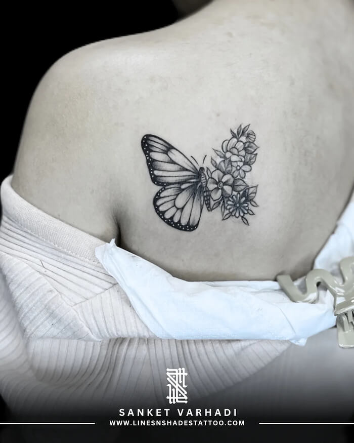 small butterfly tattoo women