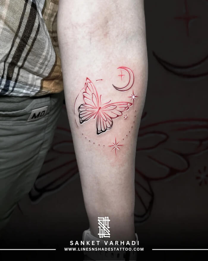 small butterfly tattoo women