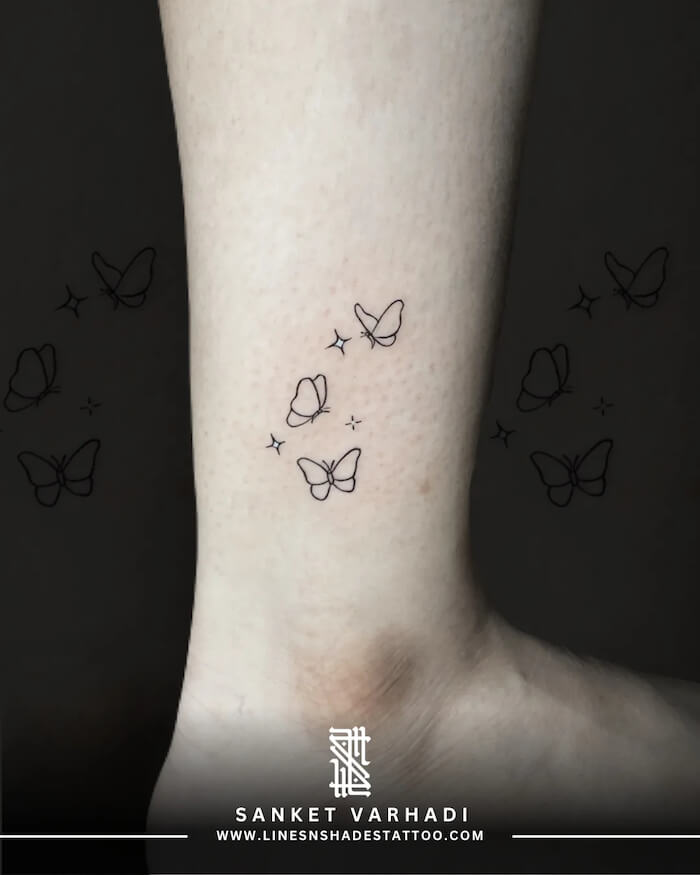 small butterfly tattoo women