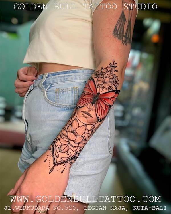 Sleeve Butterfly Tattoo