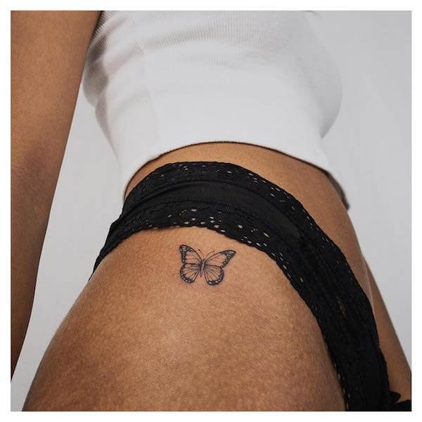 Butterfly Hip Tattoo