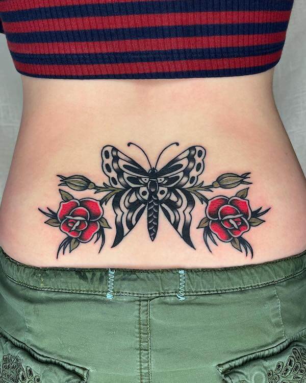 Lower Back Butterfly Tattoo