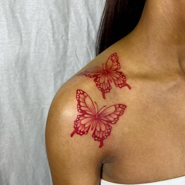 Red Butterfly Tattoo