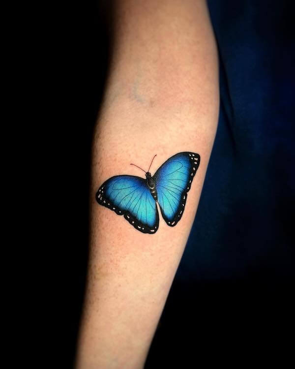 Blue Butterfly Tattoo