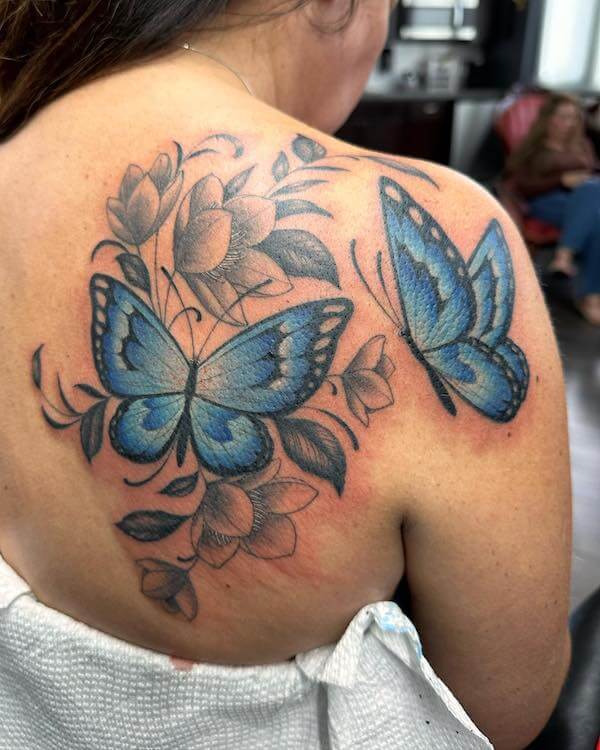 Blue Butterfly Tattoo