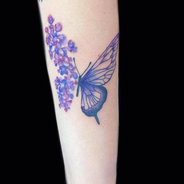 Purple Butterfly Tattoo
