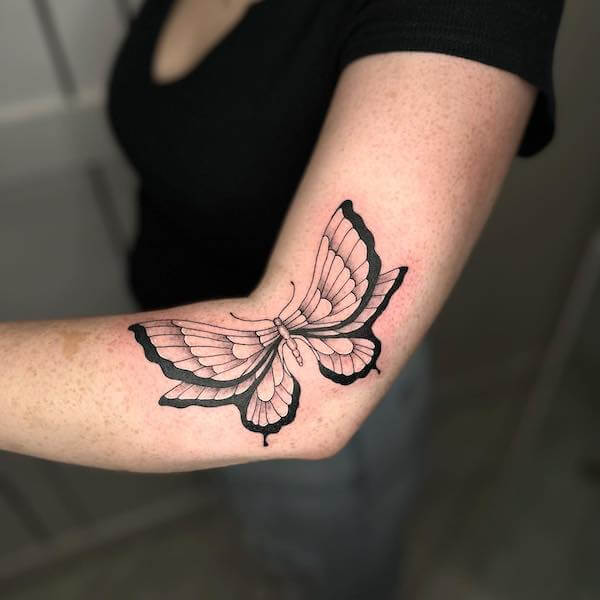 Elbow Butterfly Tattoo