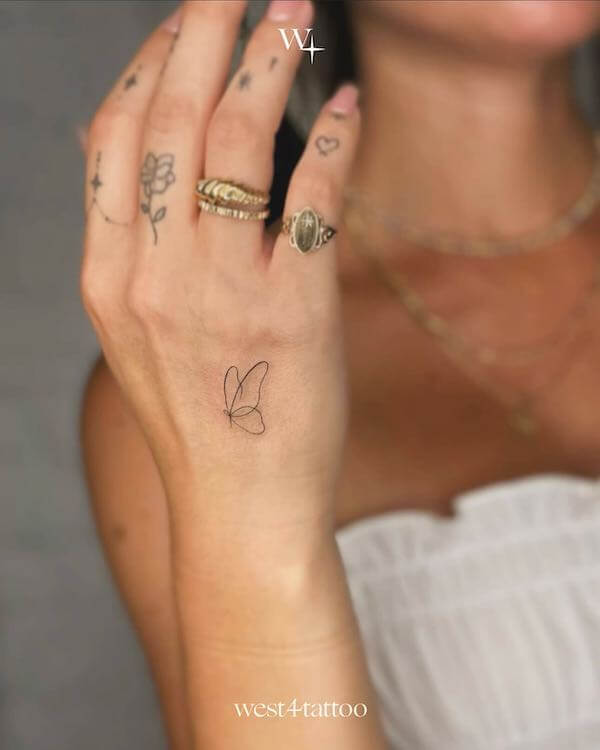 Delicate Small Butterfly Tattoos On Hand