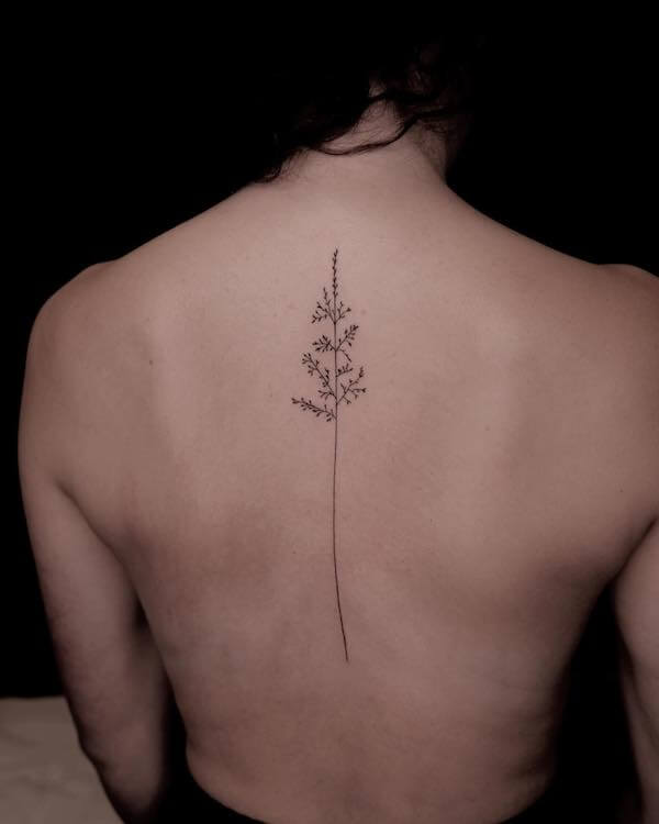 fine line spine tattoos for women