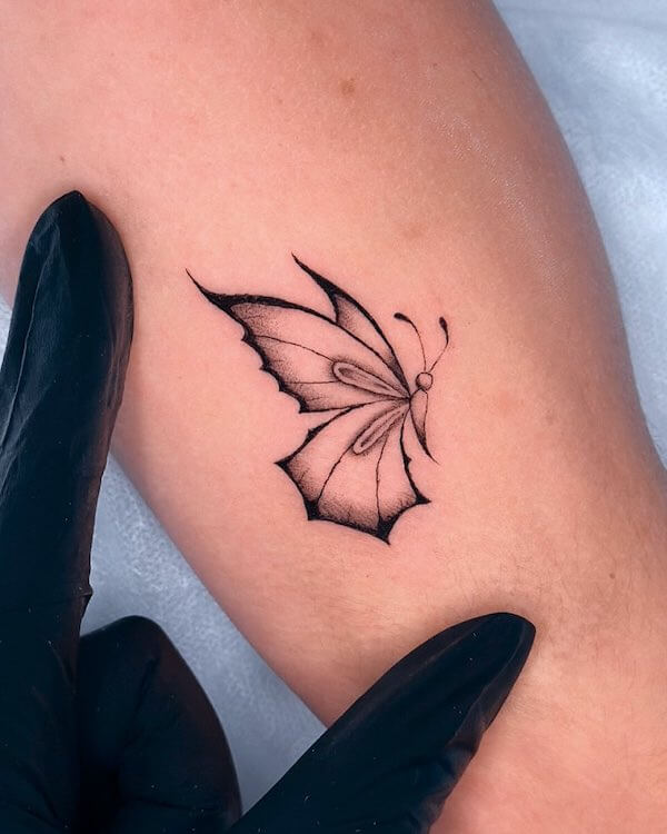 Black Butterfly Wings Tattoo