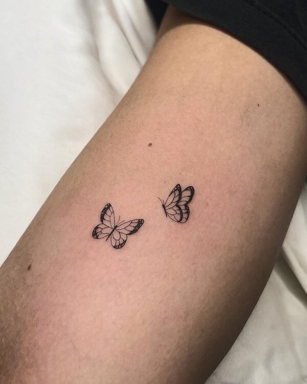 Tiny Two Butterflies Tattoo
