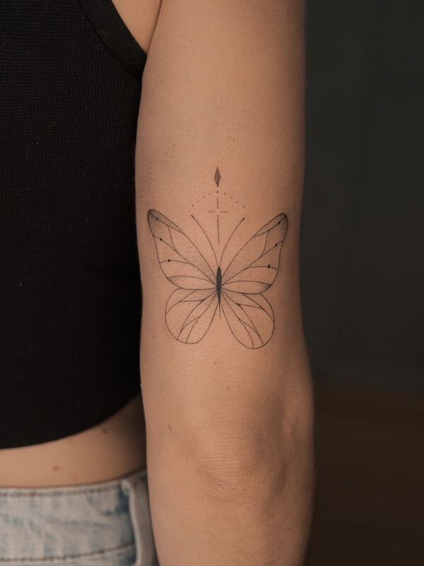 Decorative Dainty Butterfly Tattoo