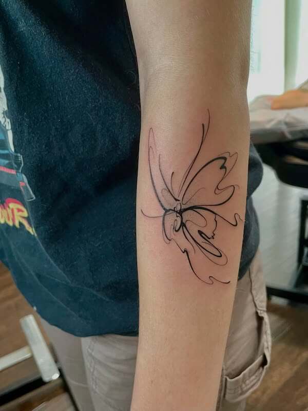 Abstract Butterfly Tattoo On Arm