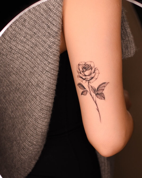 simple rose tattoos for women