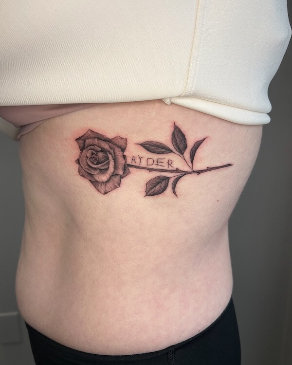 Sexy Side Rose Tattoos