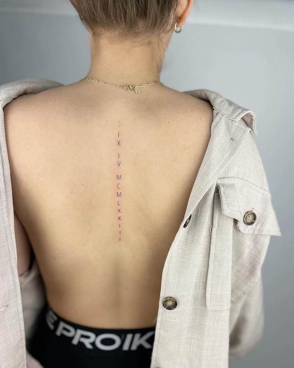 Minimalist Words Spine Tattoo